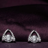 Inverted V Solitaire Earrings